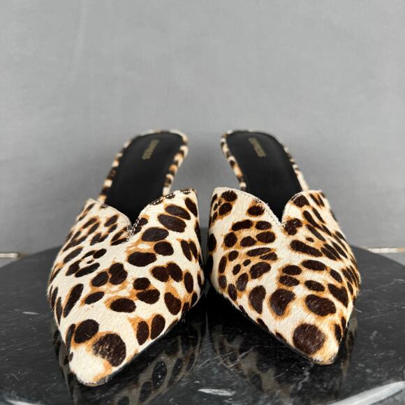 Express Platform Pump Heels Leopard Print Haircalf Women’s Size 9.5 US - Picture 2 of 8